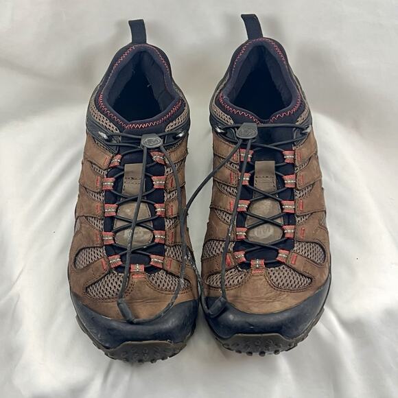 Merrell Hiking Shoes Mens 11 Brown Leather Vibram Sole Trail Outdoor Lace Lock main image 8